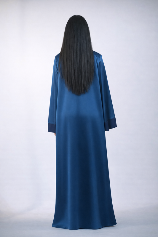 3-Piece Abaya Set in Midnight Blue
