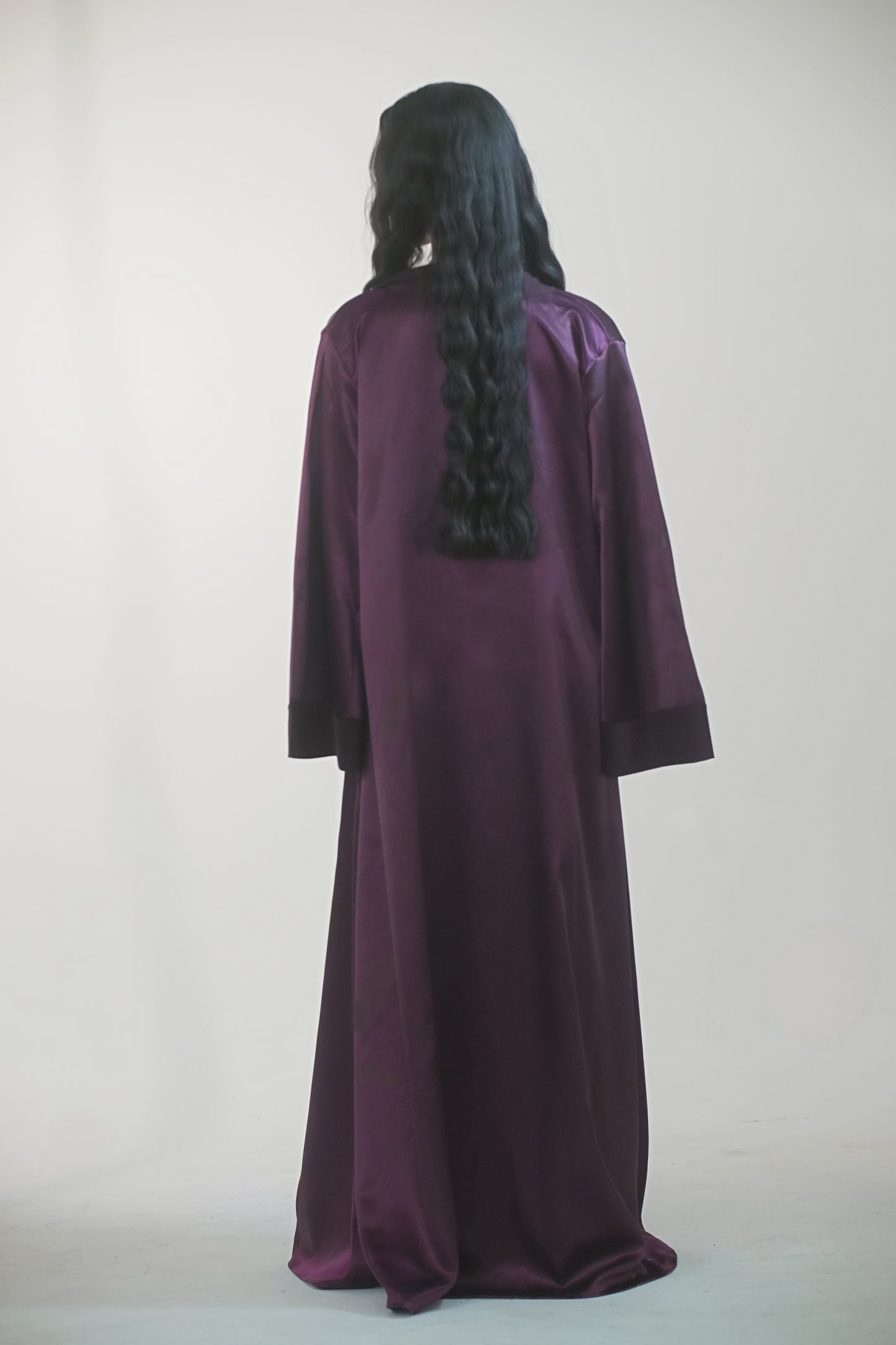 3-Piece Abaya Set in Midnight Purple
